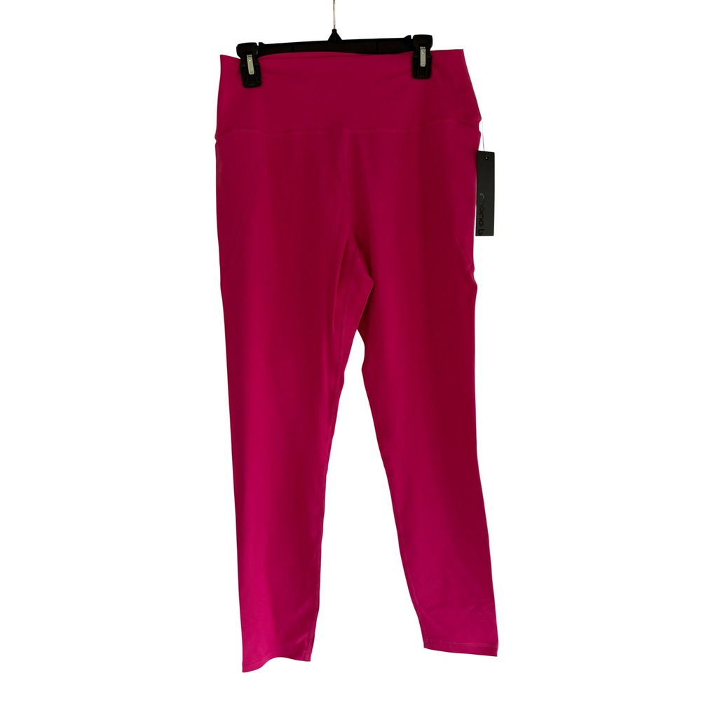 Mono B Womens BP600-P High Waisted Pockets Leggings Fuchsia Pink 1XL NWT